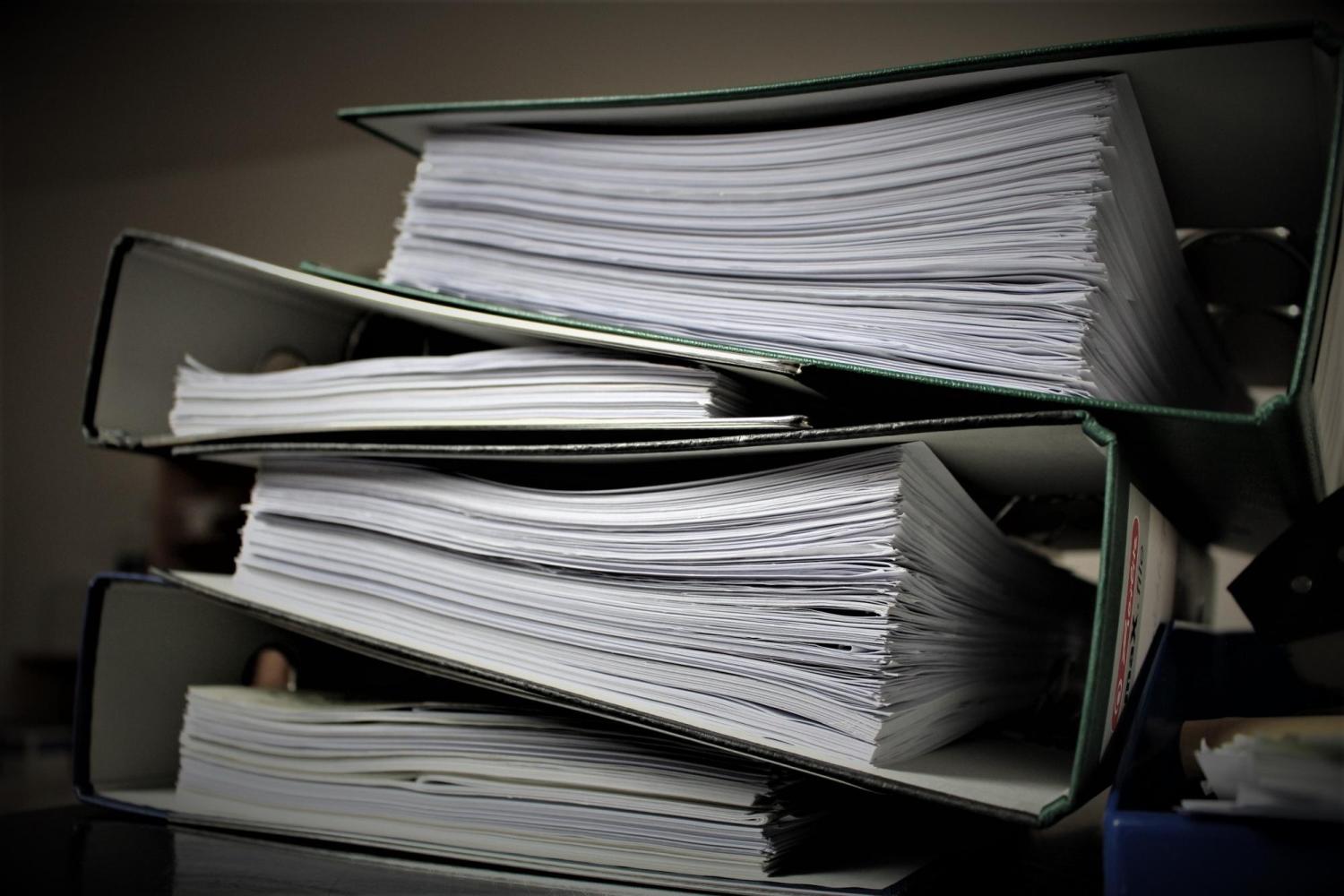 stack of binders