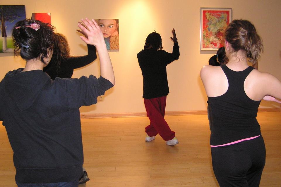 Picture of student taking a dance class in the D S C C