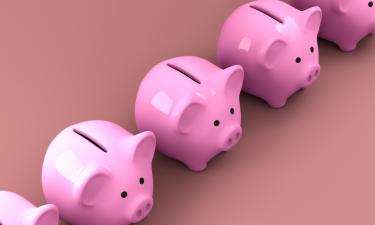 row of pink piggy banks