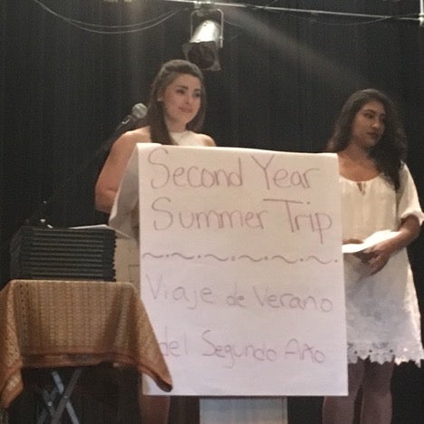 Emily Valdez and Naomi Lopez speak at INVST graduation