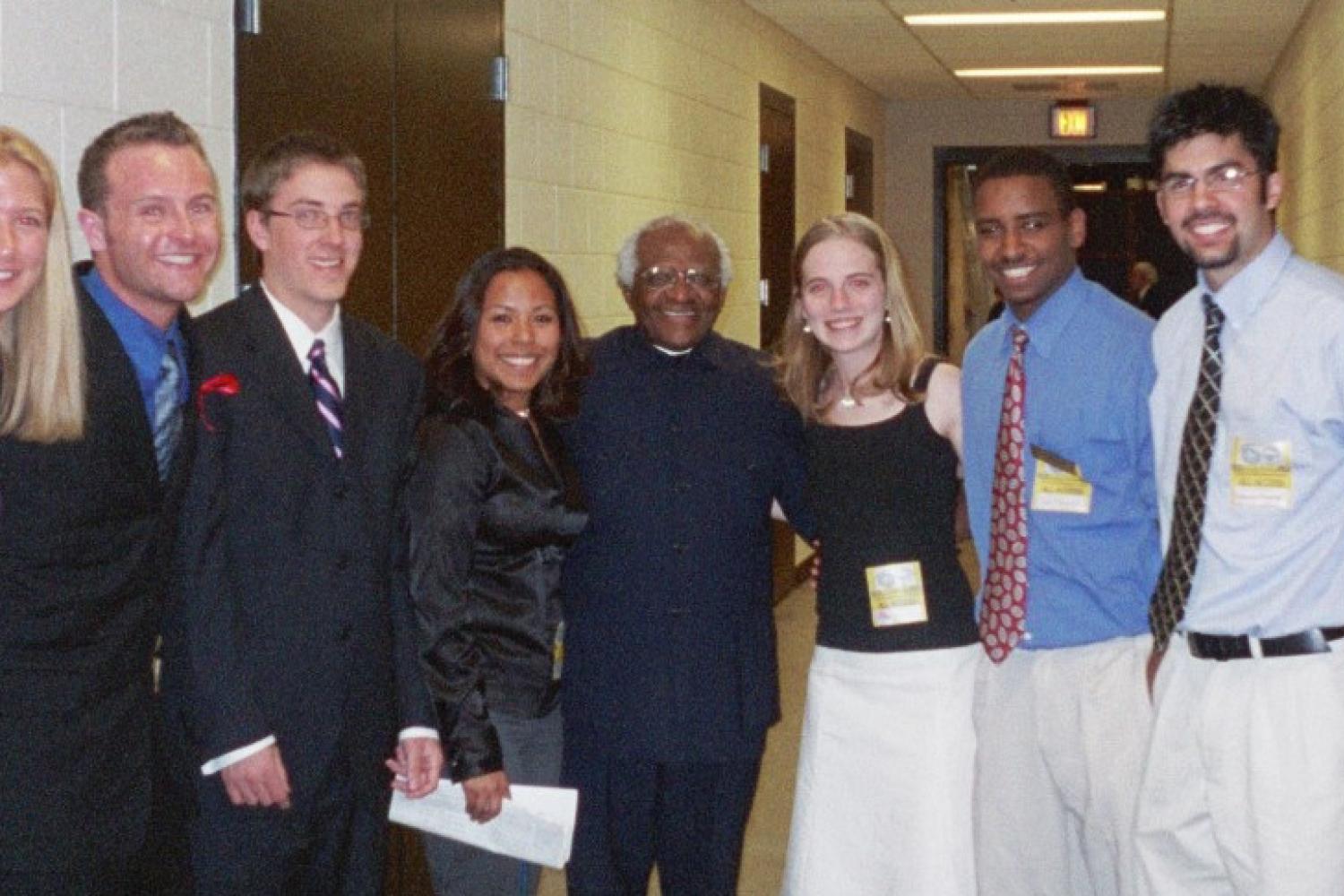 Students meeting with community leaders