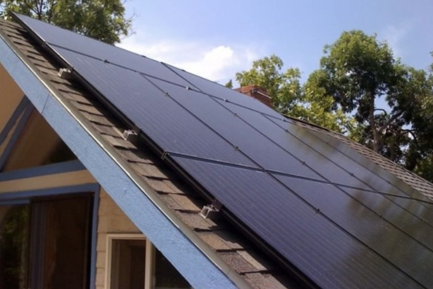 solar panels on roof of house