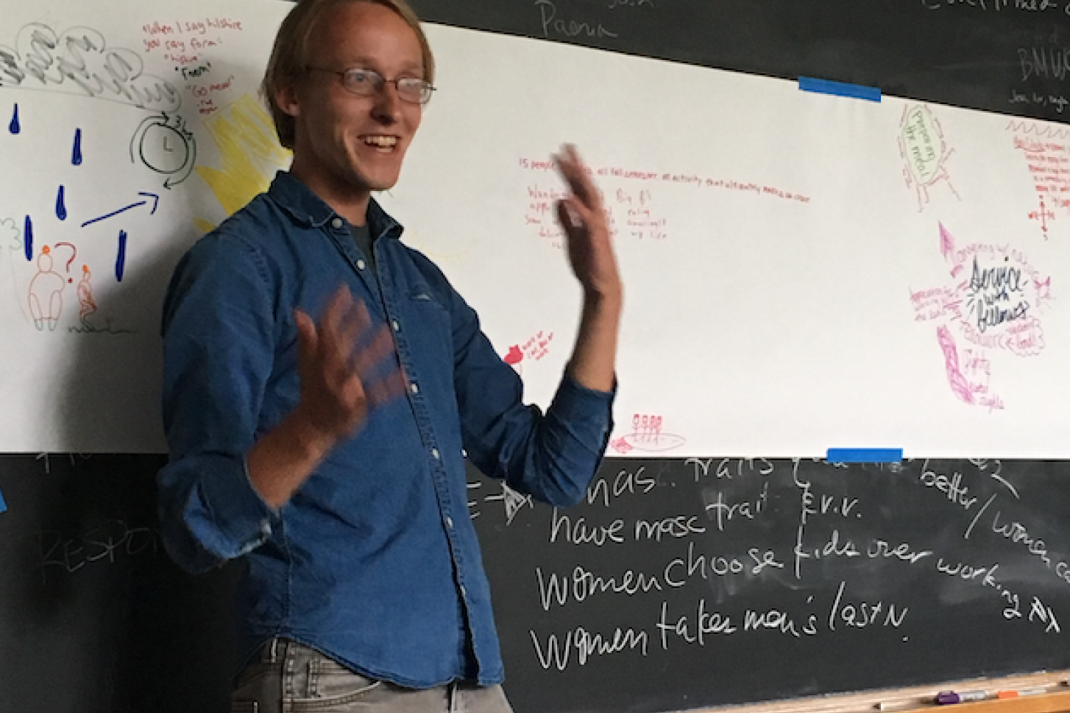 Student presenting