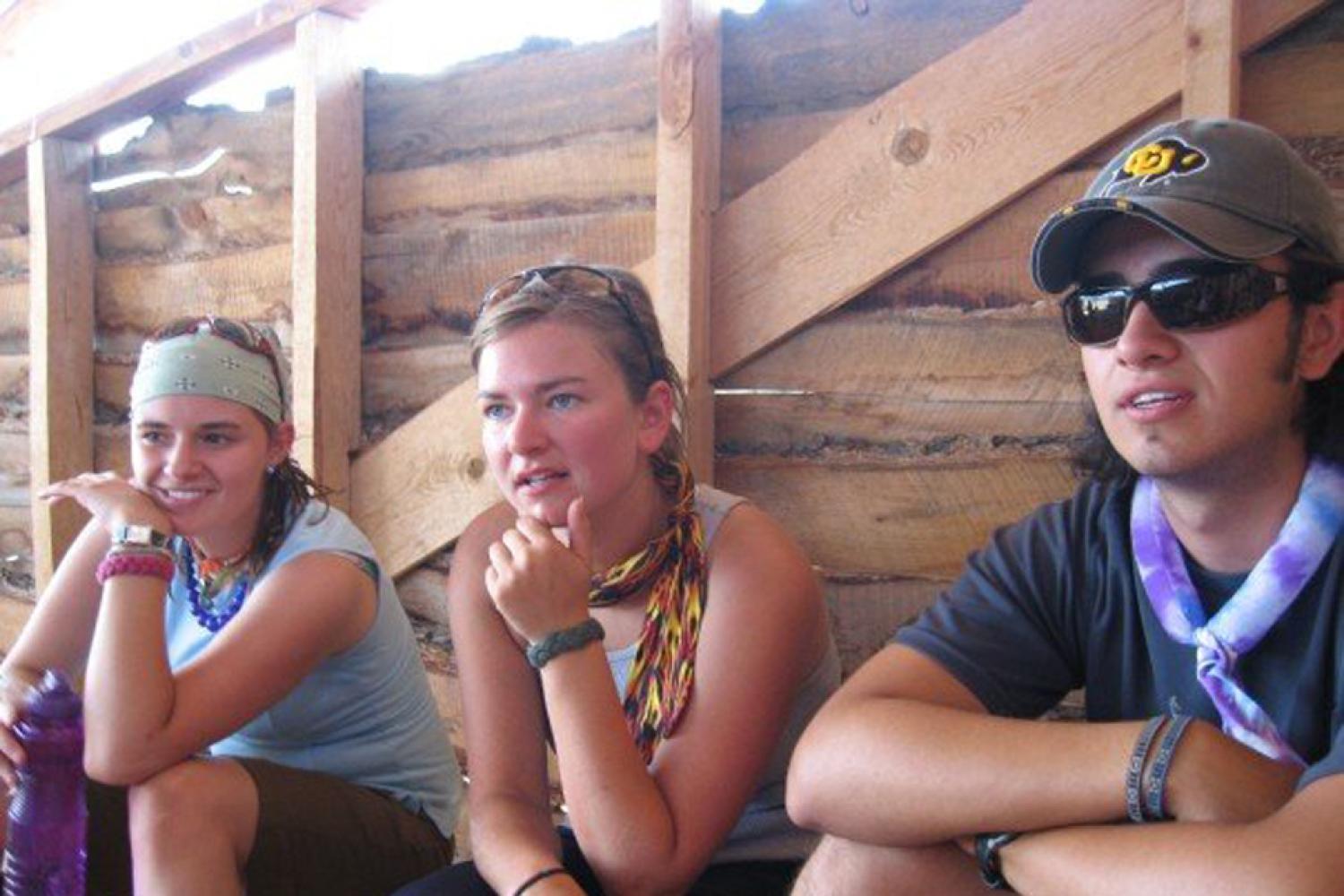 Students sitting down and conversing