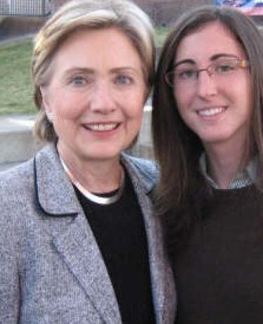 Student with old Hillary Clinton