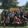 group of students in garden in detroit