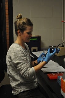 Student doing research in the Ehringer lab