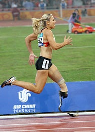 Paralympic athlete running