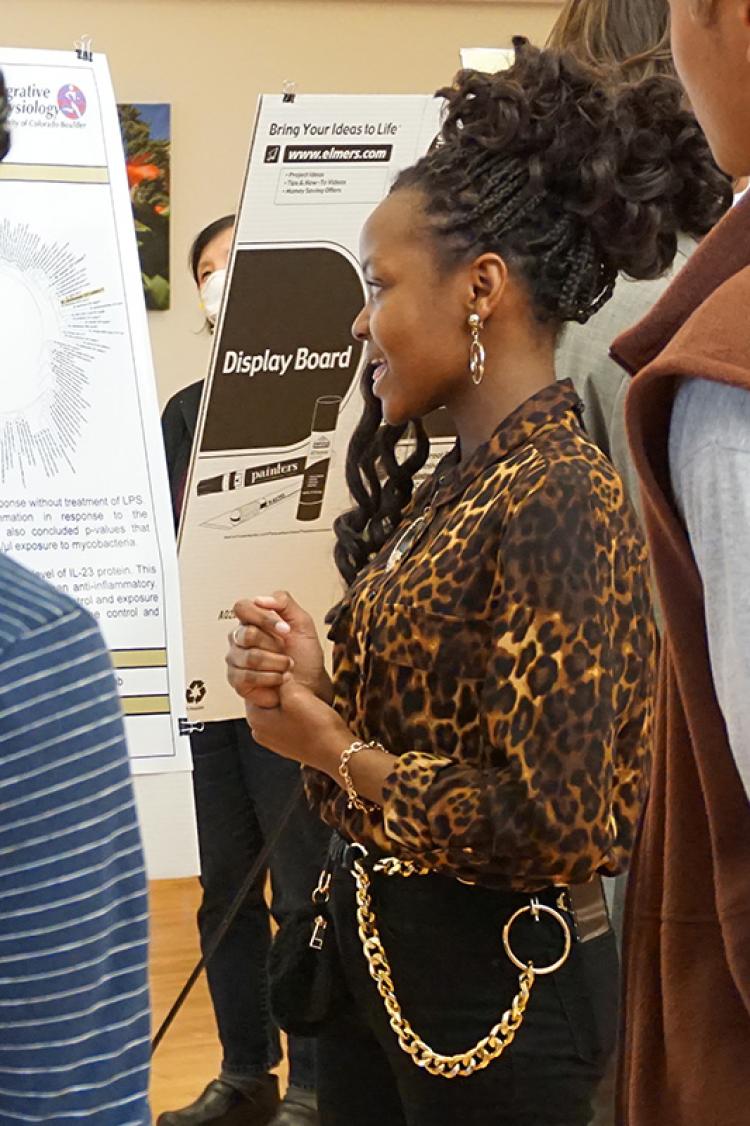 Student at poster presentation
