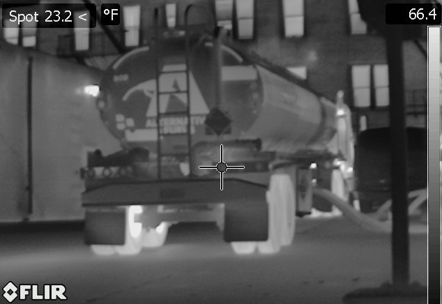 A tanker truck refueling a gas station. Image Credit: Markus Hilpert