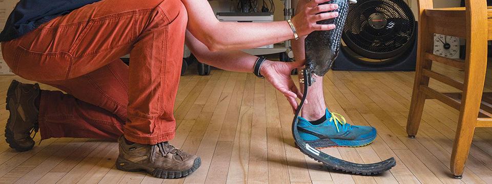 The Applied Biomechanics Lab studies the effects of running prostheses on athletes with leg amputations