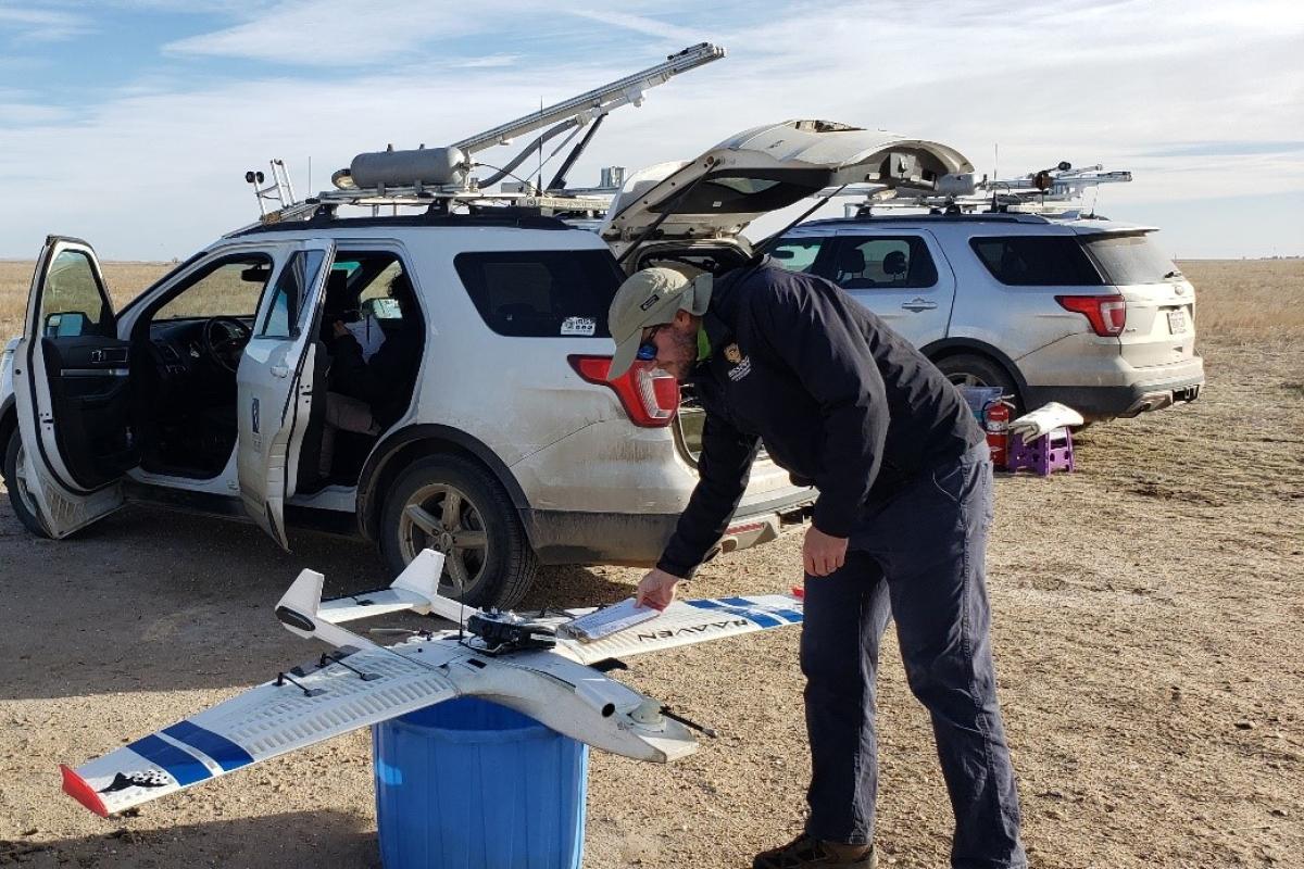 IRISS Pilot performs preflight check for WMO-DC