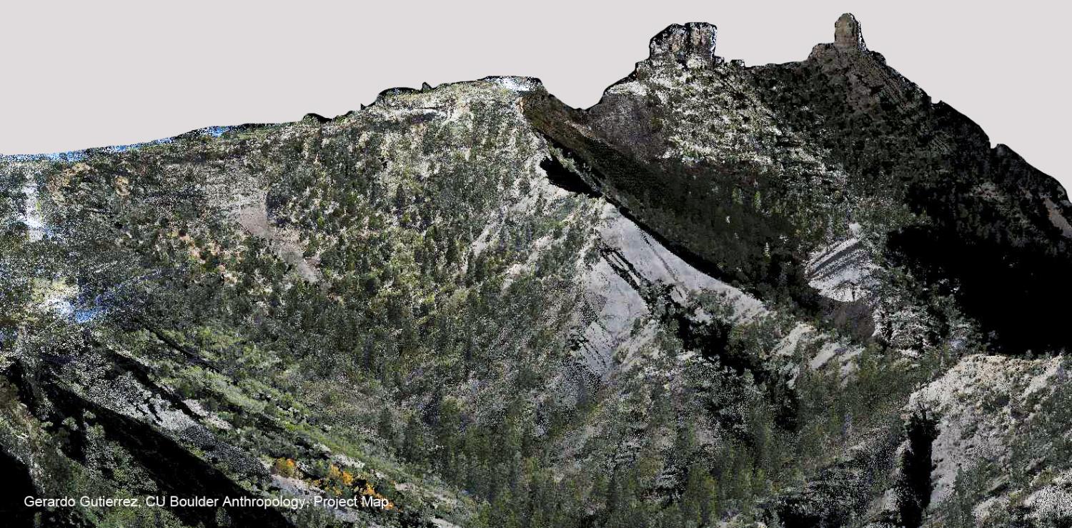 Project Map: Chimney Rock as viewed by LiDAR