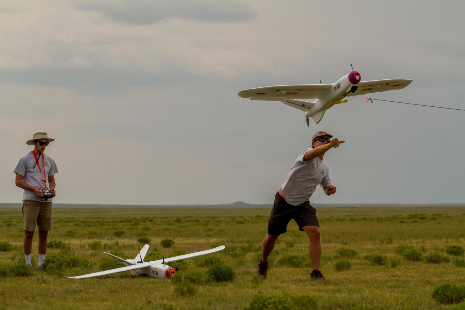 Students launching a Talon.