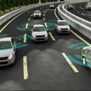 Autonomous cars on a highway 