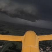 Storm forming as seen from a drone tail 