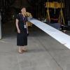 Lucy Pao with turbine blade