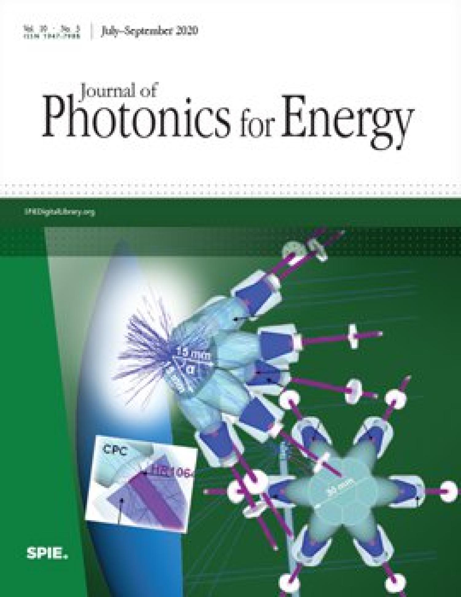 Cover of the Journal of Photonics for Energy