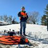 Researcher about ready to launch a drone