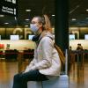 Woman sitting in an airport