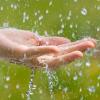 Hand catching rain water 