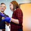 Wil Srubar with a student in his lab