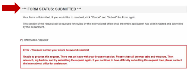 Internal Server Error message