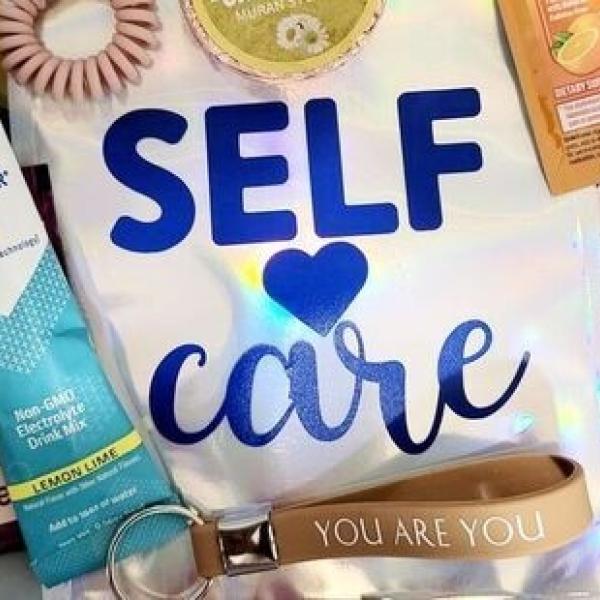 Phot of self care package items