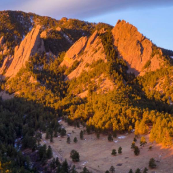 Flat Iron mountainss at sunset