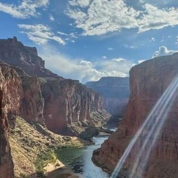 Colorado River with mountains on the side