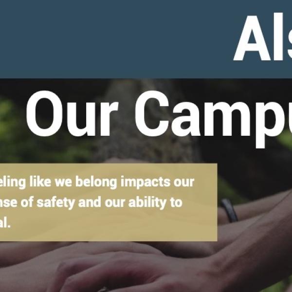 our campus poster with hands united