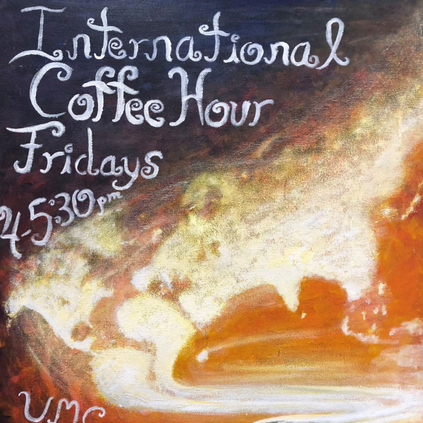 international coffee hour painted poster