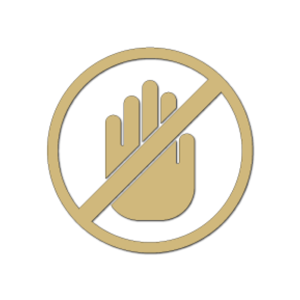 Hand with line through it