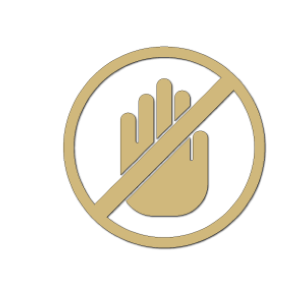 Hand with line through it