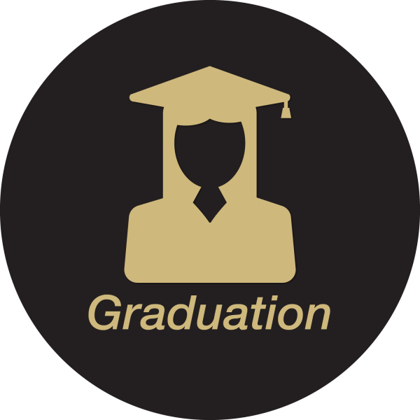 graphic of person wearing graduation cap