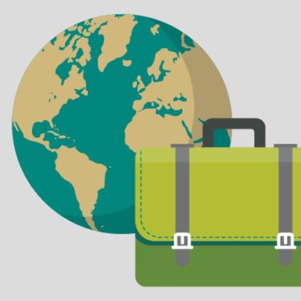 graphic of globe and briefcase