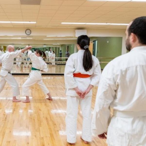 people doing martial arts in a studio