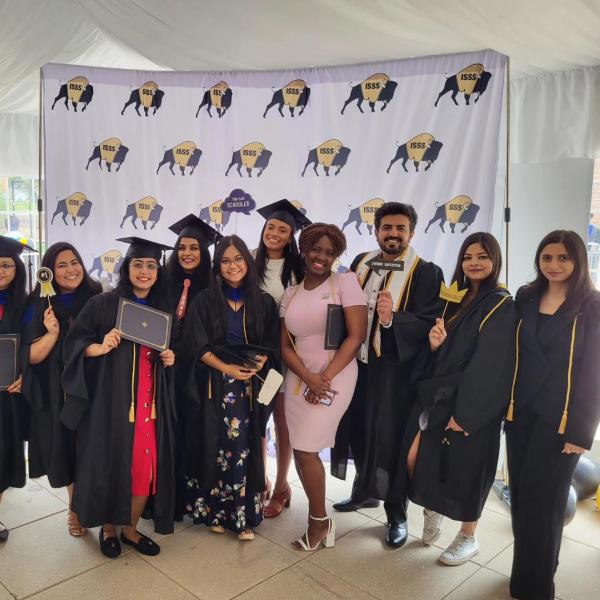 group of students in graduation wear