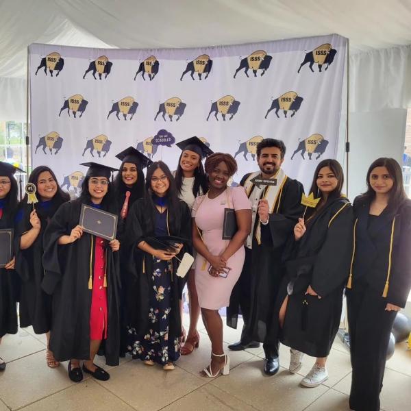 students in graduation attire