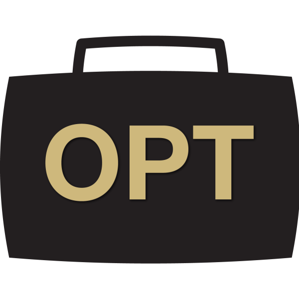 Briefcase with OPT on it graphic
