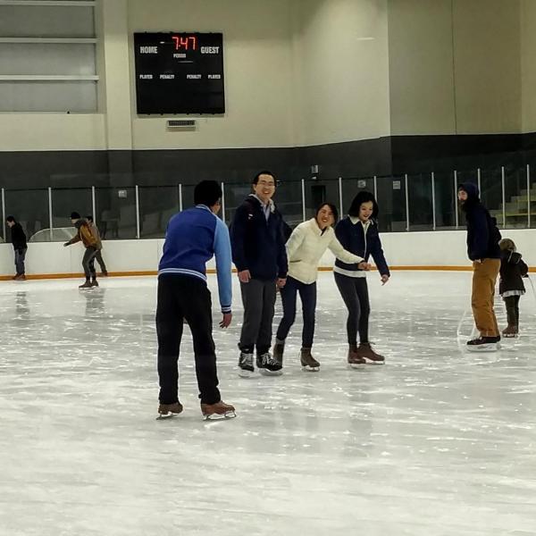 Students skating together