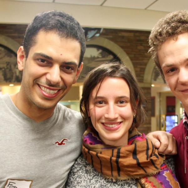 Close-up of three BFIS student smiling