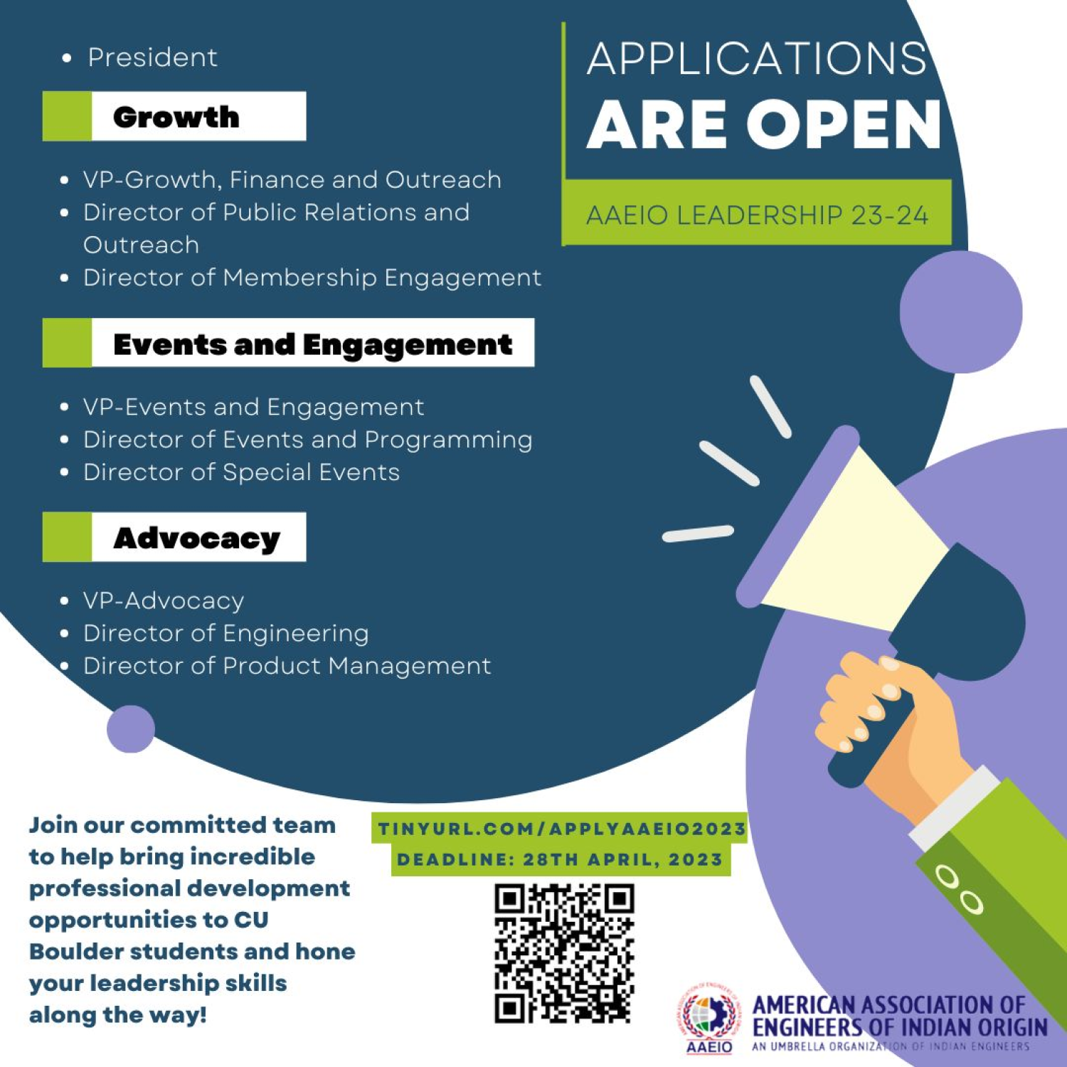 AAEIO Applications Open graphic