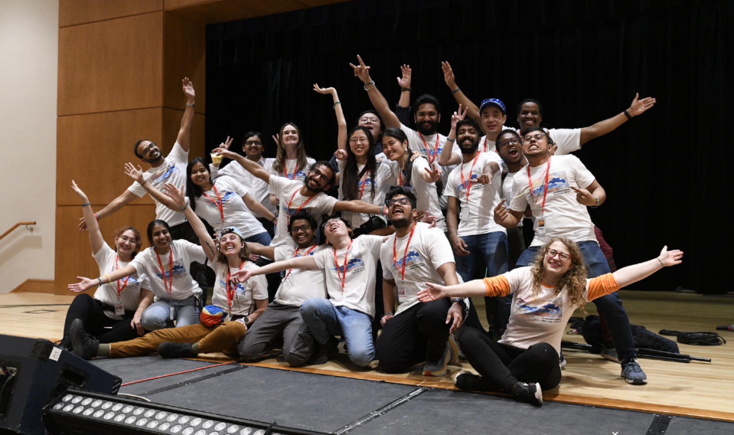 group of students at ifest smiling