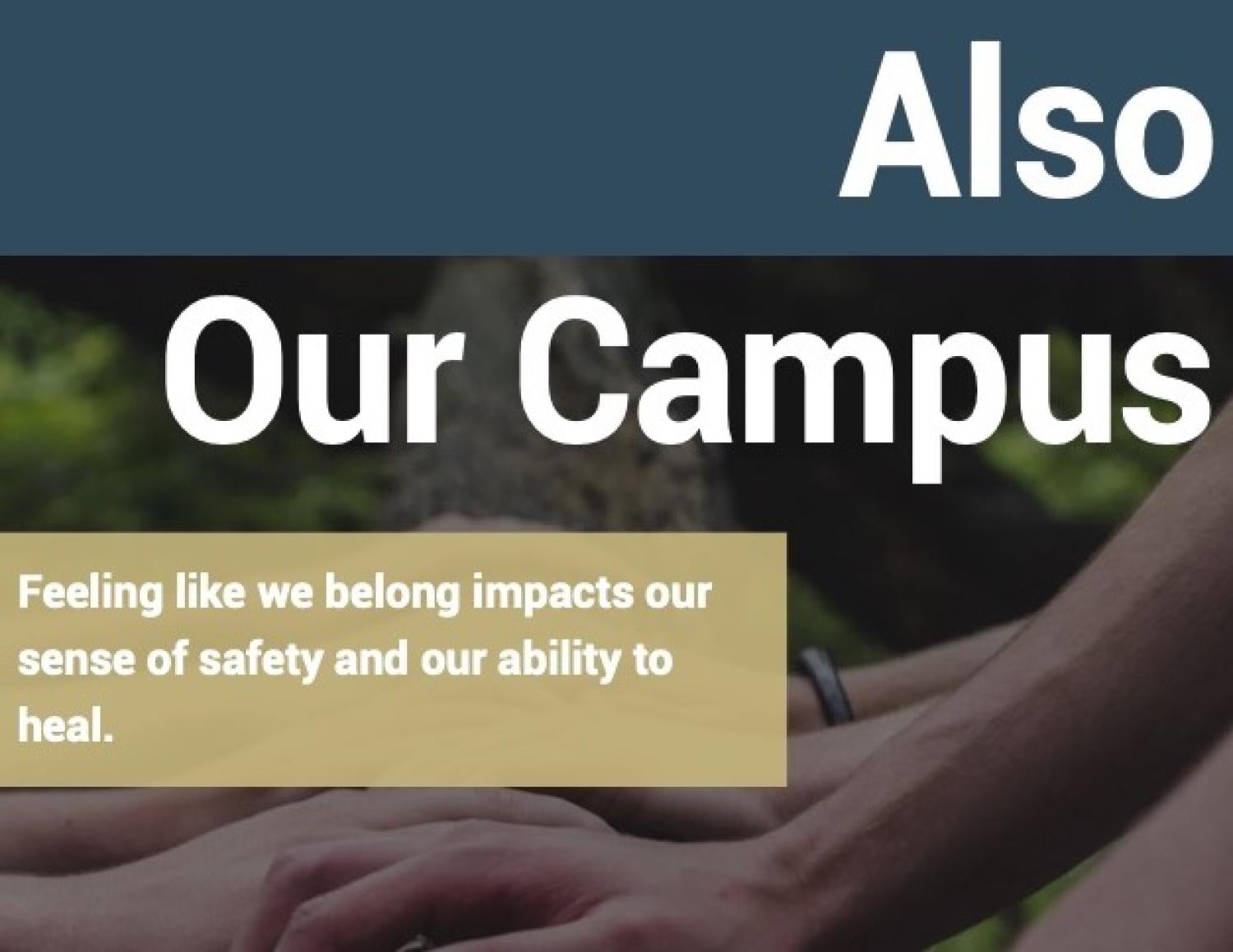 our campus poster with hands united
