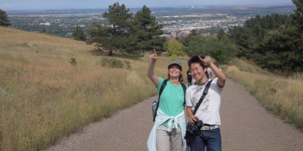 two friends out on a hike