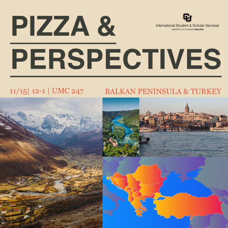 event poster with event info and images of the balkan peninsula