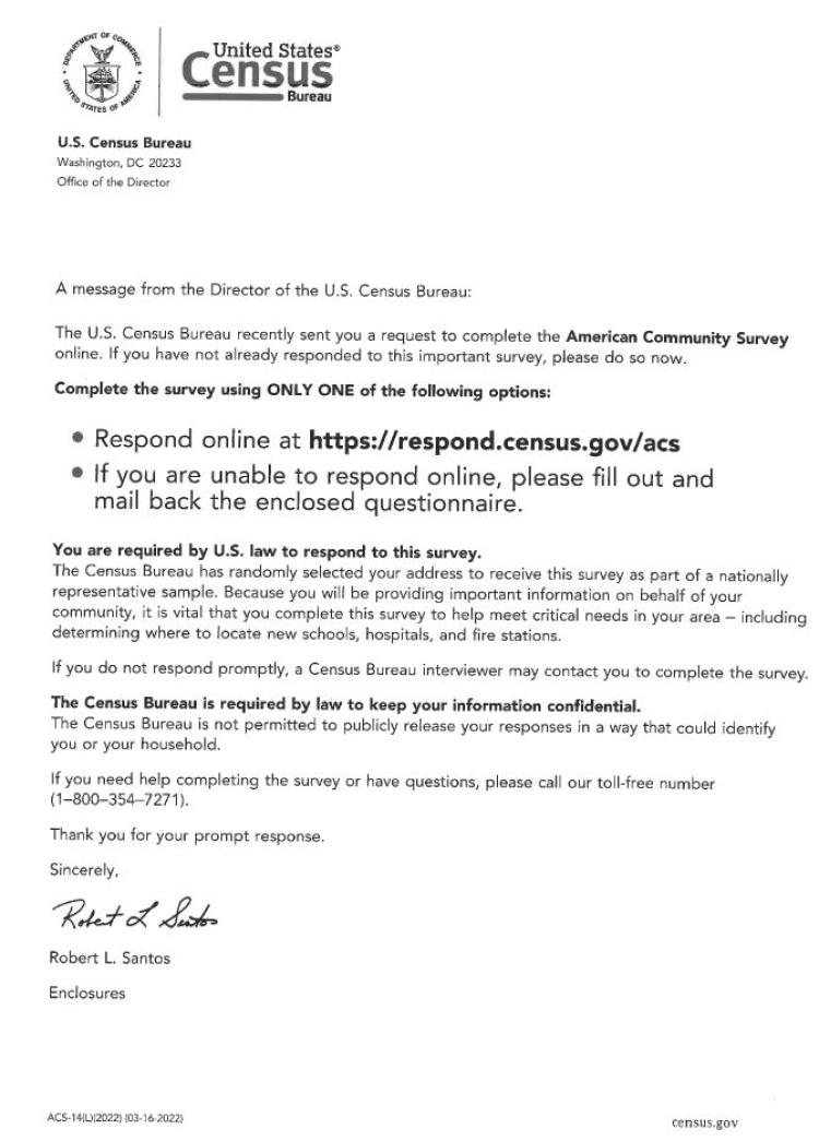 U.S. Census Bureau Correspondence
