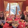 Thanksgiving table with Julie Dye and her family, Jakob Rosenhall, Tim Slettenmark and Axel Bostroem, and a Swedish au pair