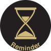 Reminder graphic with hour glass